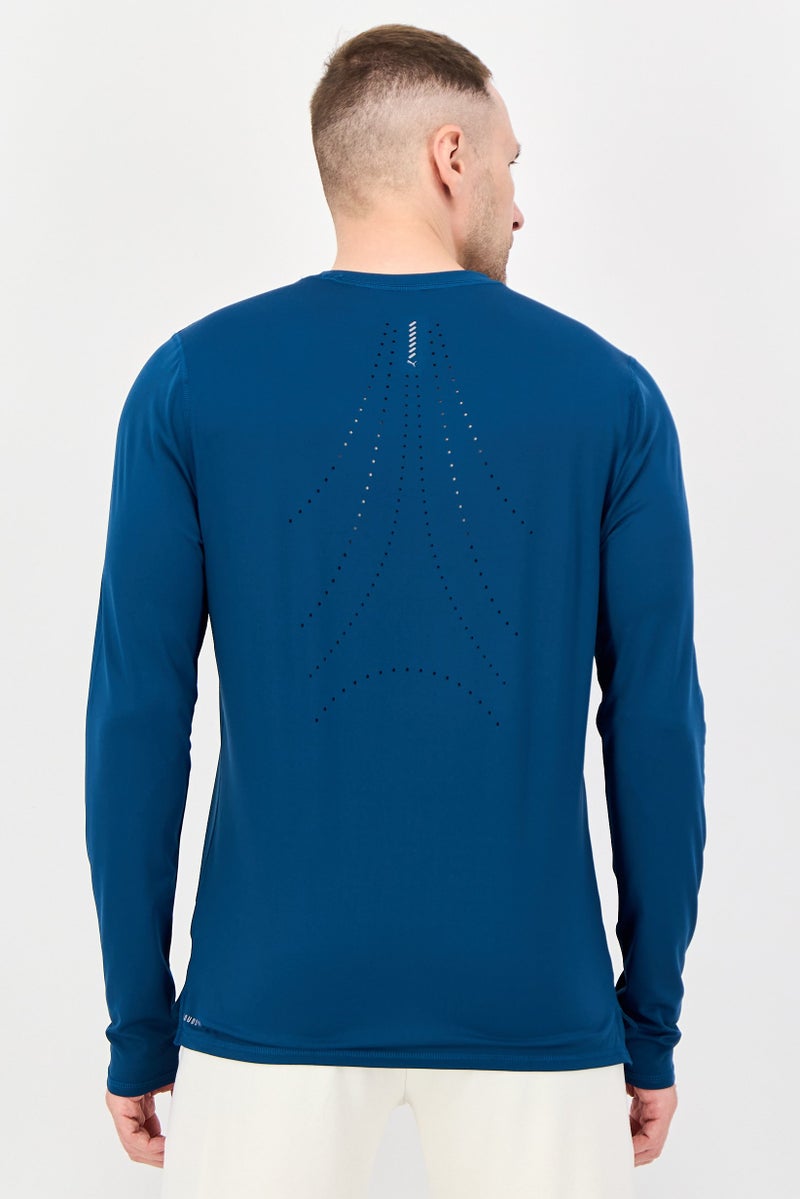 PUMA Men Sportswear Fit Long Sleeve Running T-Shirt, Teal Blue - Image 3